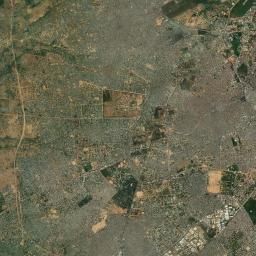 Satellite view of dense settlements served by aid agencies